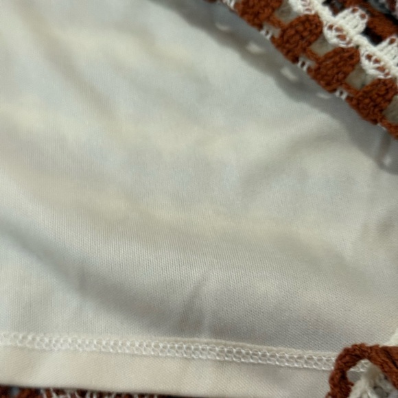 GREIGE Brown and White Crochet Sleeveless cropped top in size XL - Picture 10 of 12